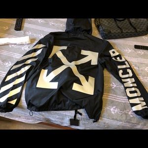 Moncler- Off white - Black stripe hooded jacket